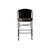 Pair of vintage, late 20th century traditional tall iron and leather stools.