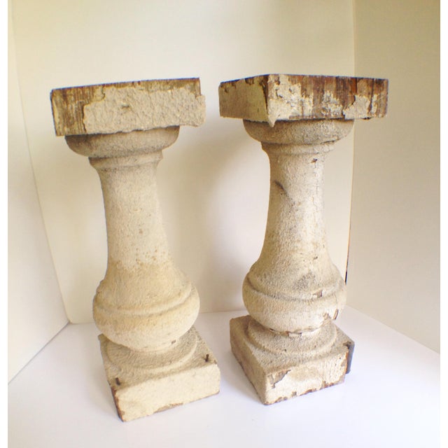 Antique French Wooden Balusters - A Pair | Chairish