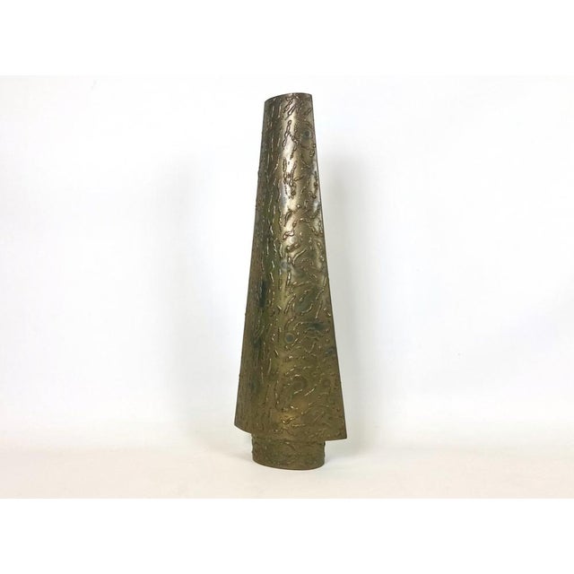 Large Brutalist Copper-Plated Vase, 1970s For Sale - Image 7 of 11