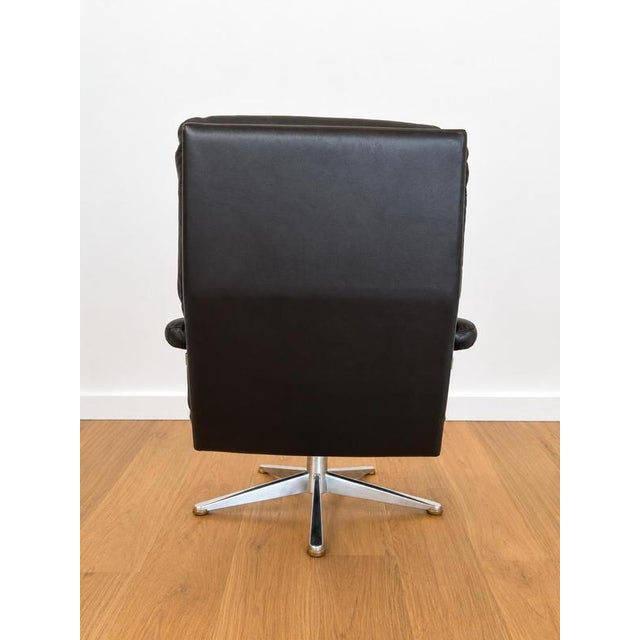 Black Mid-Century Danish Leather Lounge Chair by Werner Langenfeld, 1970s For Sale - Image 8 of 13