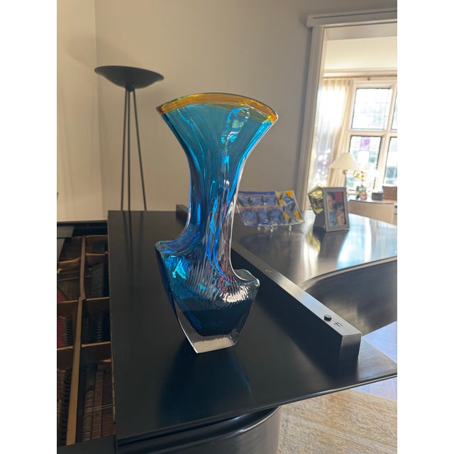 Young & Constantin Young & Constantin Sculptural Glass Vase (Signed) For Sale - Image 4 of 6