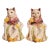 Vintage Colorful Regency Ceramic Staffordshire Sitting Throne Cats Statue- a Pair For Sale