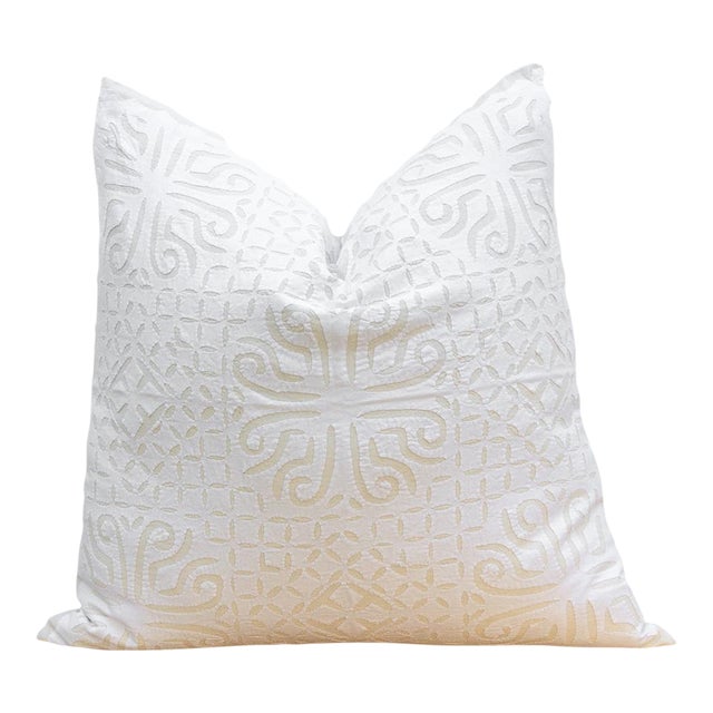 Light Woven Euro Applique Pillow Cover For Sale