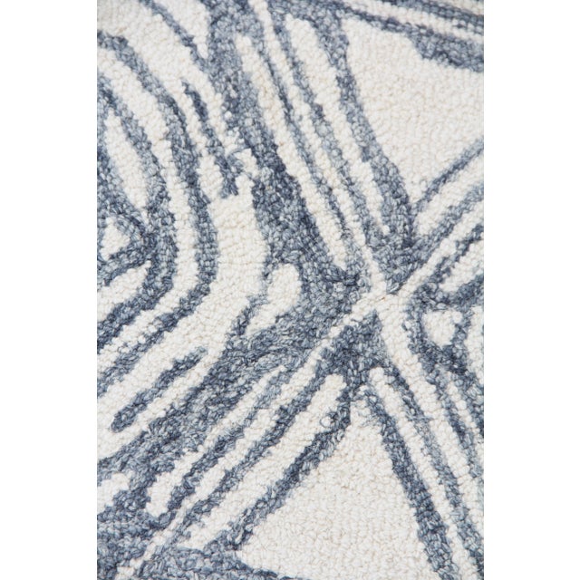Contemporary Exquisite Rugs Melbourne Hand Loom Wool & Cotton Dark Blue - 9'x12' For Sale - Image 3 of 9