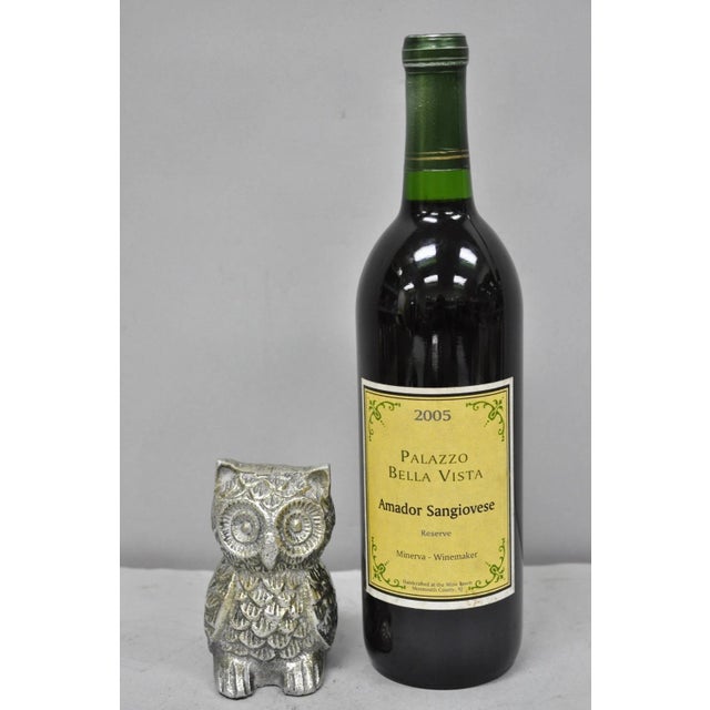 Contemporary Mid Century Modern Style Small Figural Owl Form Doorstop Wedge. Circa Late 20th Century. Measurements: 4" H x...