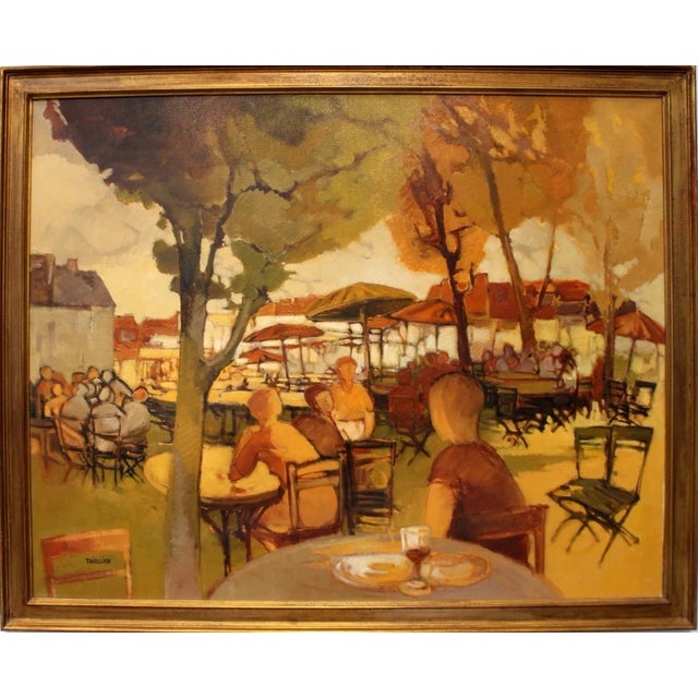 This charming Paris cafe scene was painted by famous Paris School artist Eliane Thiollier (1926-1989) in 1966. Known for...