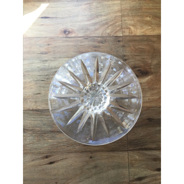 Mid 20th Century Vintage Cut Crystal Compote Intricate Design Air Bubble Stem For Sale - Image 5 of 8