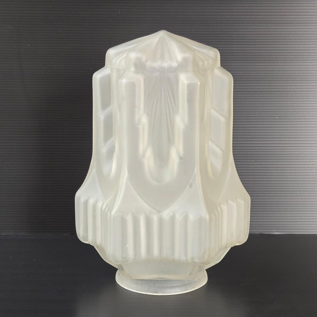 Vintage Art Deco Lampshade in Opaque Glass, 1920s For Sale - Image 16 of 16