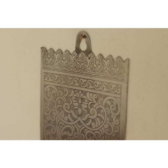 Vintage Engraved Pewter Sconces, Set of 2 For Sale - Image 13 of 16