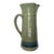 Vintage Signed Studio Pottery Pitcher in Speckled Sage Green With Cobalt Blue Band For Sale