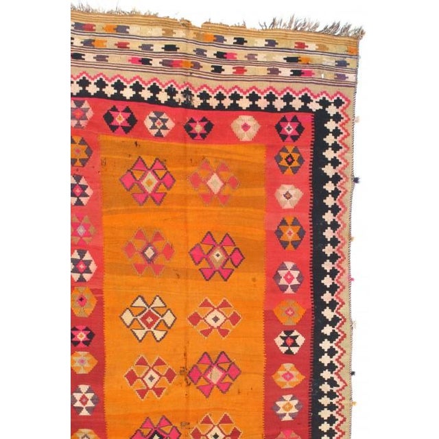 Pasargad DC Gold Color Fine Hand Knotted Kilim Rug For Sale - Image 4 of 4