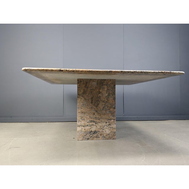 Vintage Square Granite Dining Table, 1970s, in Very Good conditions. Designed 1970 to 1979