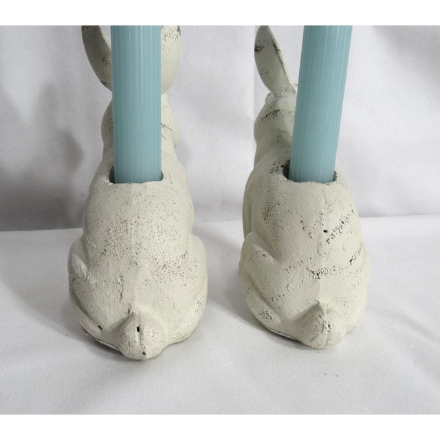 Vintage Cast Iron Rabbits Candle Holders For Sale In New Orleans - Image 6 of 16