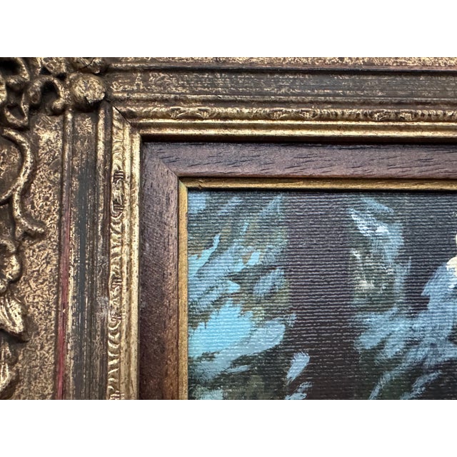 Realism Winter Sunlight in the Forest 20th Century Realist Oil Painting by German Artist 1980 For Sale - Image 3 of 18