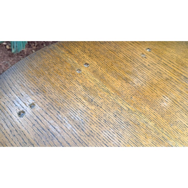 Vintage English Oak Cricket Table by Fauld England For Sale - Image 11 of 14