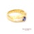 Mid 20th Century 18k (750) Yellow Gold Natural Blue Sapphire and Natural Diamond Ring, Size 6.5 For Sale - Image 9 of 10