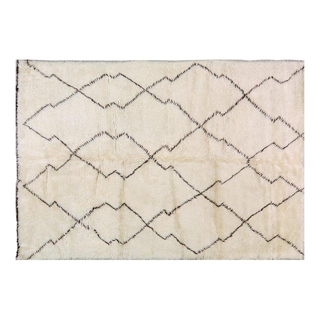 Moroccan Modern Hand Knotted Wool Rug, 9'2"x12'2" For Sale