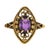 Vintage 14K Gold Oval Amethyst Cocktail Ring. Ring features a faceted oval purple amethyst surrounded by beautifully...
