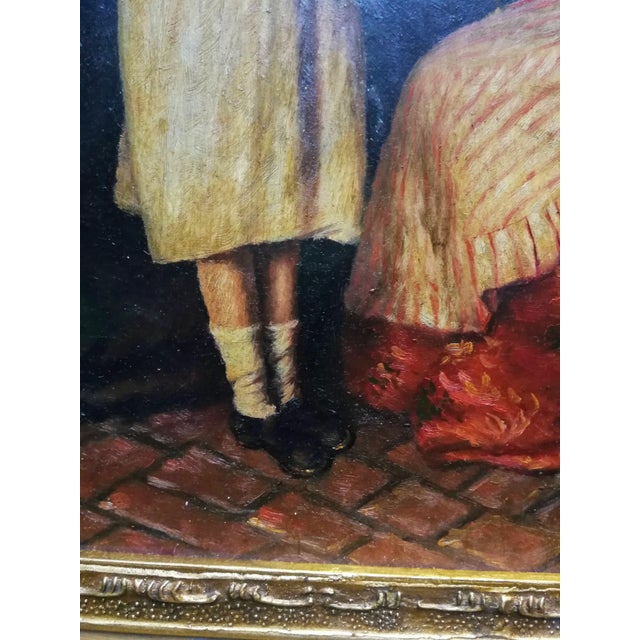 Balle, Bourgeois Scene with a Cat, Oil Painting For Sale - Image 6 of 10