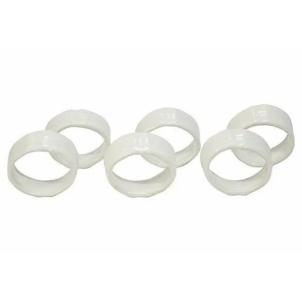 White Ceramic Pottery Napkin Rings - Set of 6 For Sale - Image 4 of 4