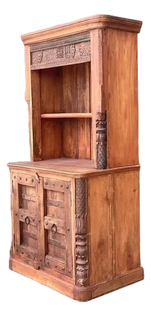 Vintage Hand Carved Teak Cabinet