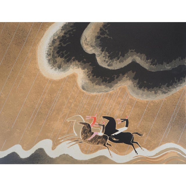 Albert Zavaro (1925-2022) Horses in the Swell Original color lithograph Signed in pencil Limited edition of 180 copies...