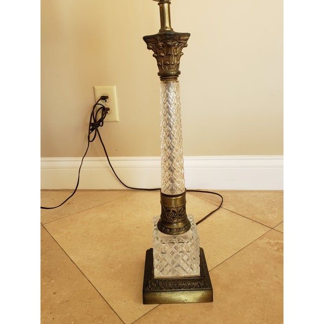 Mid 20th Century Westwood Hollywood Regency Glass and Brass Column Lamps For Sale - Image 12 of 17