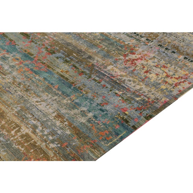 2010s Contemporary Abstract Rug in Pink, Blue Colorful Pattern by Rug & Kilim For Sale - Image 5 of 6