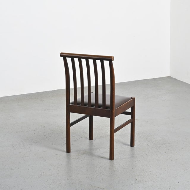 Brown Chairs by Isamu Kenmochi for Akita Mokko, Japan, 1970s, Set of 4 For Sale - Image 8 of 14