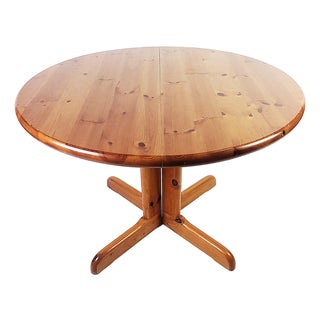 Vintage Danish Extendable Table in Pine, 1970s For Sale