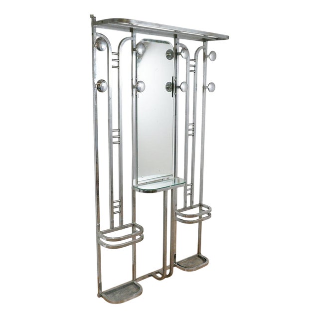 French Art Deco Hall Stand in Chrome, 1920s For Sale