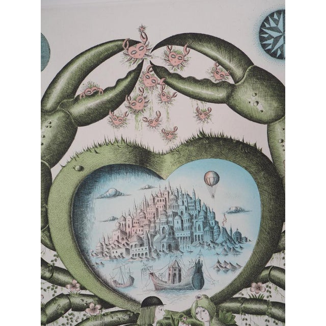 Raymond Peynet, Zodiac Sign, Cancer, Original Signed Engraving For Sale - Image 5 of 7