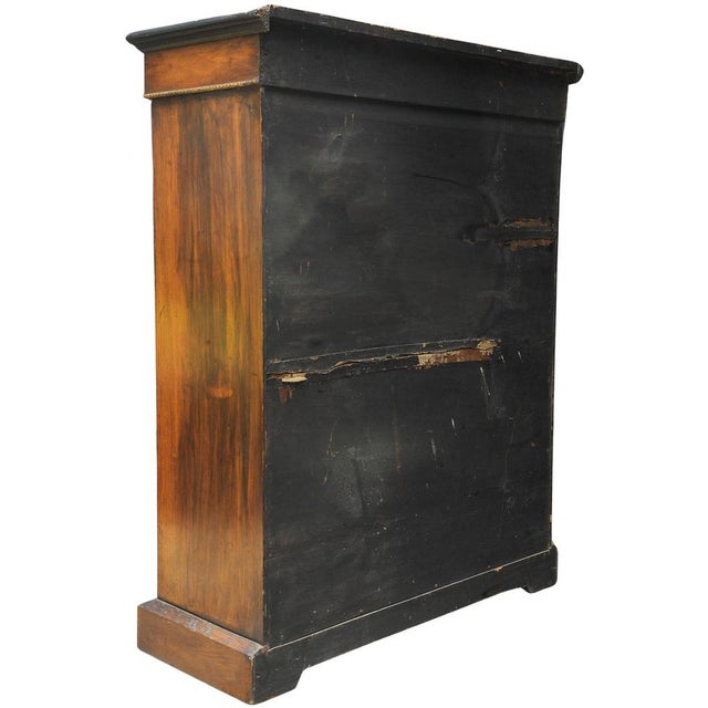 Victorian English Satinwood and Gilt Metal Glazed Pier Cabinet in Walnut, 1890s For Sale - Image 12 of 13