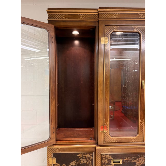 1970s Stately Chinoiserie China Cabinet From Heritage/Drexel Heritage For Sale - Image 9 of 12