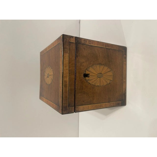 English Regency Tea Caddy with Inlay and Interior Lid, 19th Century