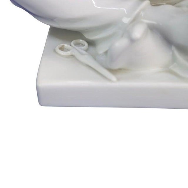 Meissen Designed by Alexander Struck Blanc De Chine Porcelain “The Tailor” C1950 For Sale - Image 6 of 15