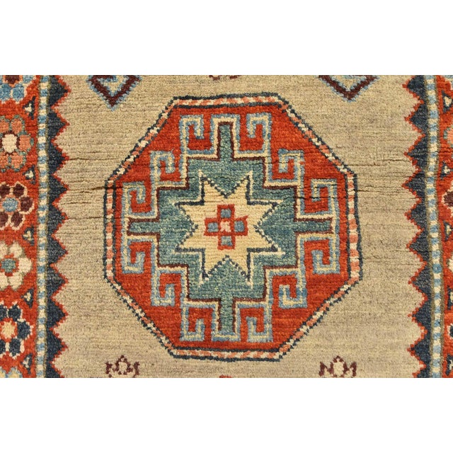 Kazak Runner 2’8” X 9’8” Brown Wool Tribal Hand-Knotted Oriental Rug For Sale - Image 9 of 13