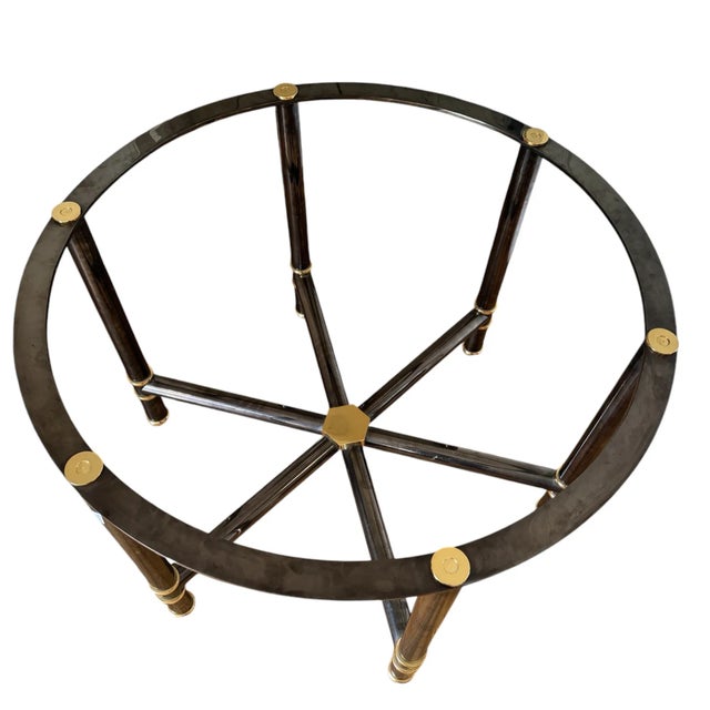 Modern Rare Karl Springer Jansen Style Gunmetal Brass Table For Sale - Image 3 of 11