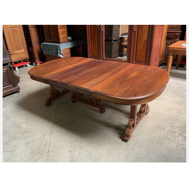 Antique Art Nouveau Dining Set with Extendable Table and Chairs, 1910, Set of 7 For Sale - Image 9 of 12