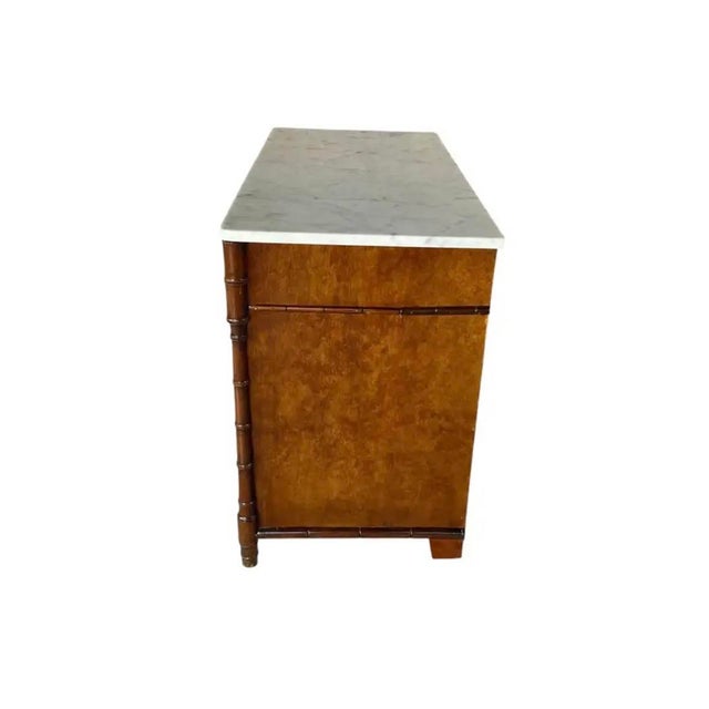 Birdseye Maple Faux Bamboo Marble Top Cabinet For Sale In Tampa - Image 6 of 12