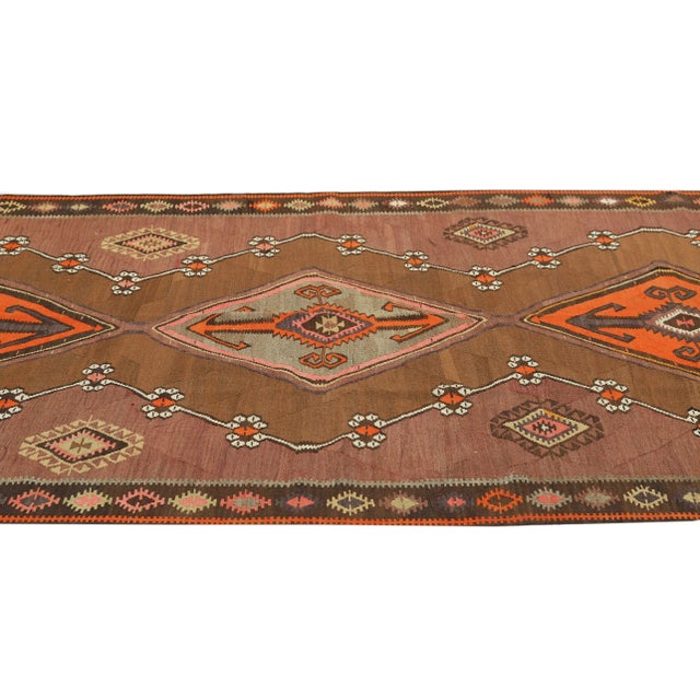 Mid 20th Century Vintage Turkish Kars Kilim Rug For Sale - Image 4 of 7