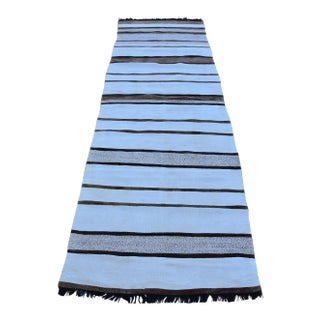 1970s Scandinavian Hand Knotted White Runner Rug For Sale