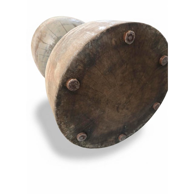 Brutalist Weathered Teak Stools (Pair) For Sale In Atlanta - Image 6 of 6