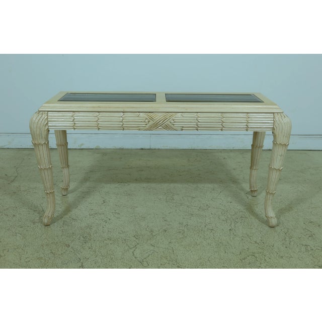 Modern Design Glass Top Sofa Table For Sale - Image 9 of 9