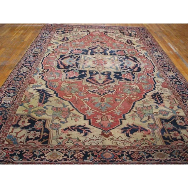 Antique Persian Serapi Rug 8' 5" x 12' 6" For Sale In New York - Image 6 of 6