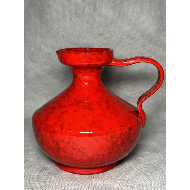 Italian Red Glazed Ceramic Vase, 1960s For Sale - Image 4 of 8