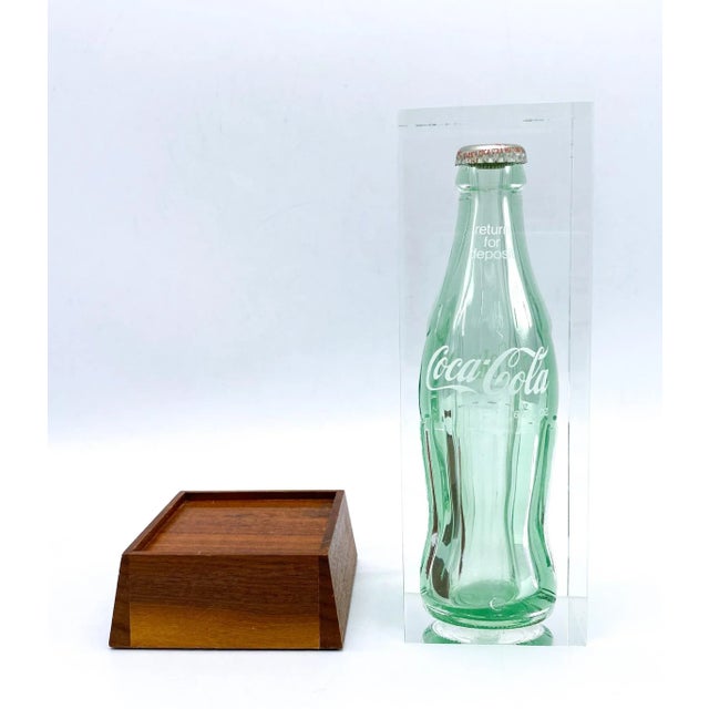 Andy Warhol 1970's Pop Art Lucite Sculpture Coke Coca-Cola Bottle With Wood Base For Sale - Image 4 of 13