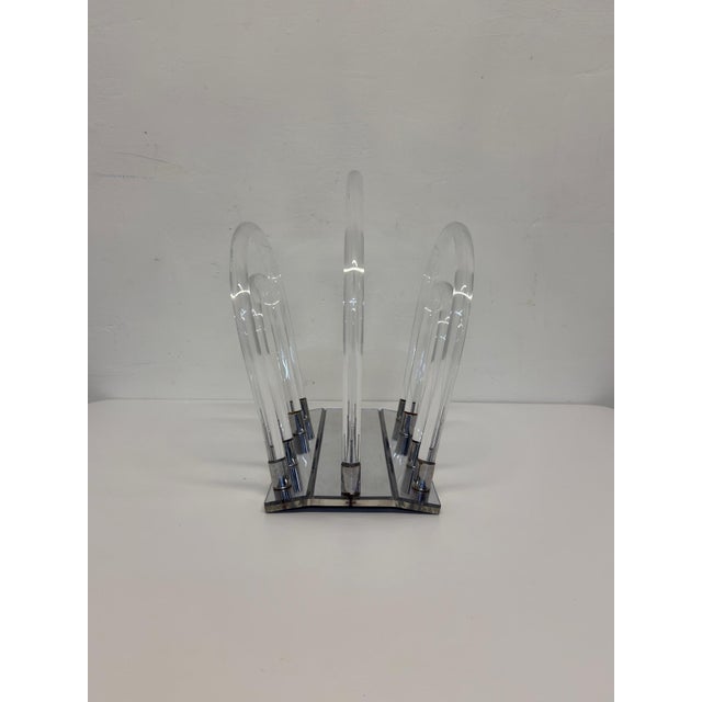 Dorothy Thorpe Lucite and Chrome Magazine Rack, 1960s For Sale - Image 11 of 12