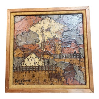 Mid Century Modern Artist Bonita Thurman Original Oil. For Sale