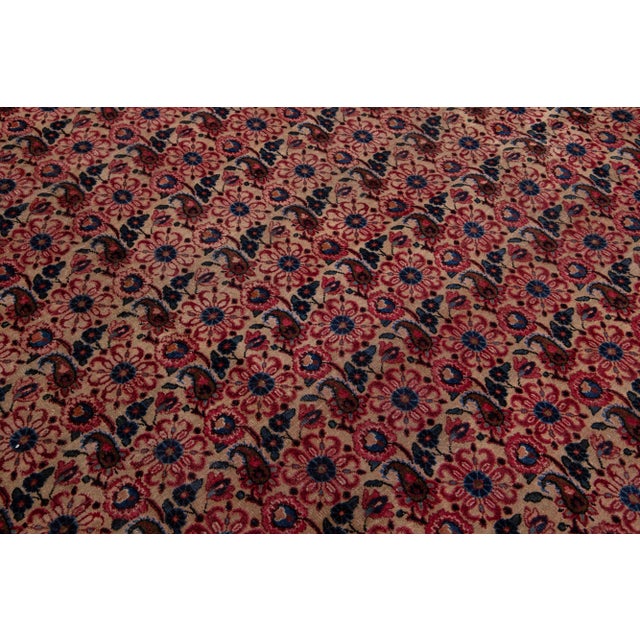 10 X 14 Vintage Persan Bidjar Wool Rug in Tan With Allover Design For Sale In San Francisco - Image 6 of 10